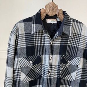 Squaw Valley Sportswear Plaid Wool Blend Quilted Lining Burton Shirt Shacket XLT